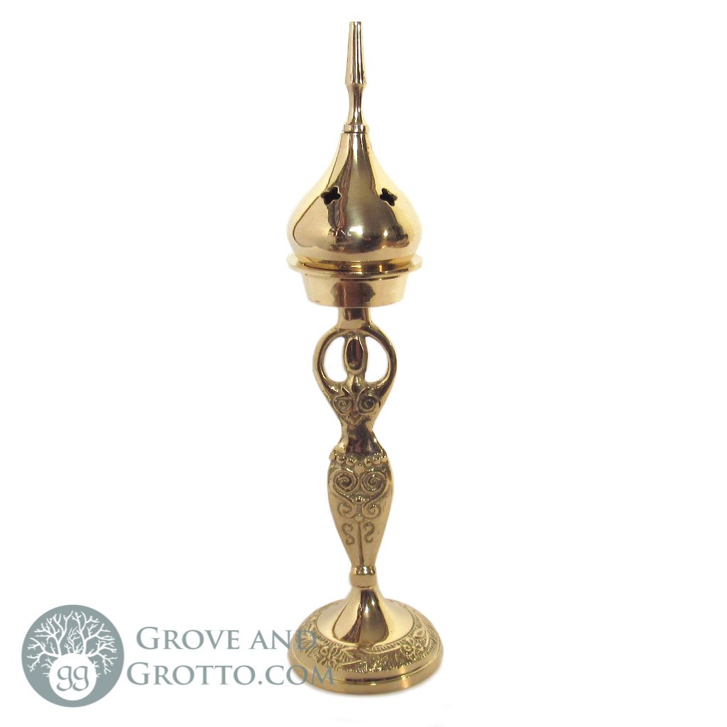 Brass Goddess Incense Burner - Grove and Grotto